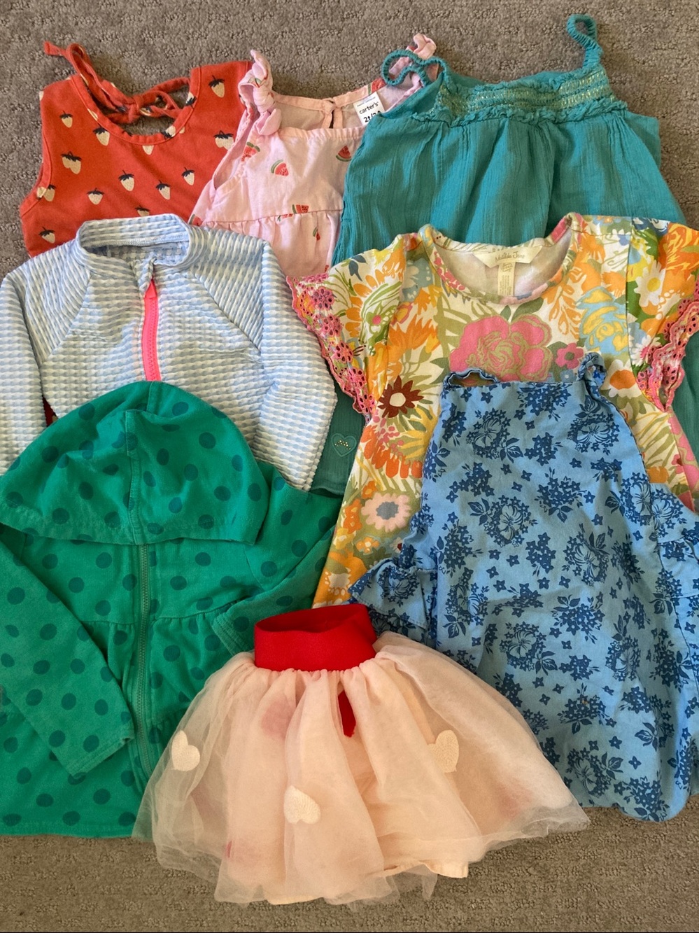 8-pc Bundle assorted toddler girl clothes, 18-24M-2T.